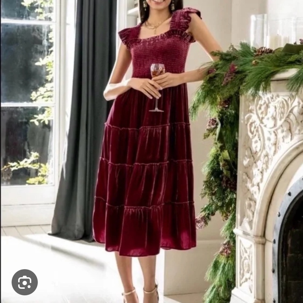 Hill House Ellie Red Velvet Nap Dress
